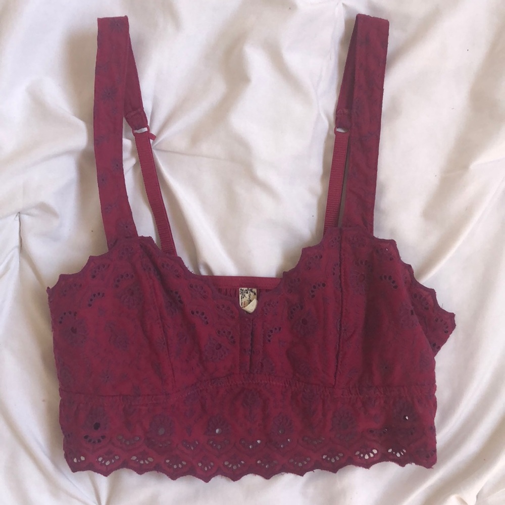 Free people pink crop top